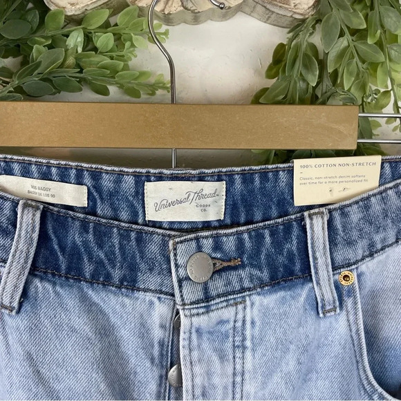 Universal Thread Mid-Rise 90s Baggy baggy leg 100% cotton non-stretch plus size - Picture 7 of 10